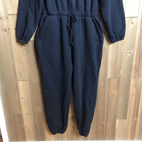 Wild Fable Black Fleece Jumpsuit One Piece Elastic Waist Size Large - Picture 4 of 16